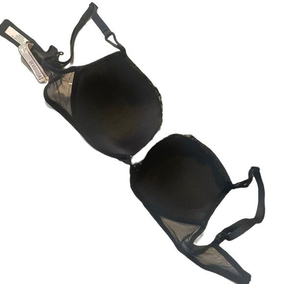 34D Victoria’s Secret Dream Angels Black Lace Push Up Bra - Picture 3 of 7
